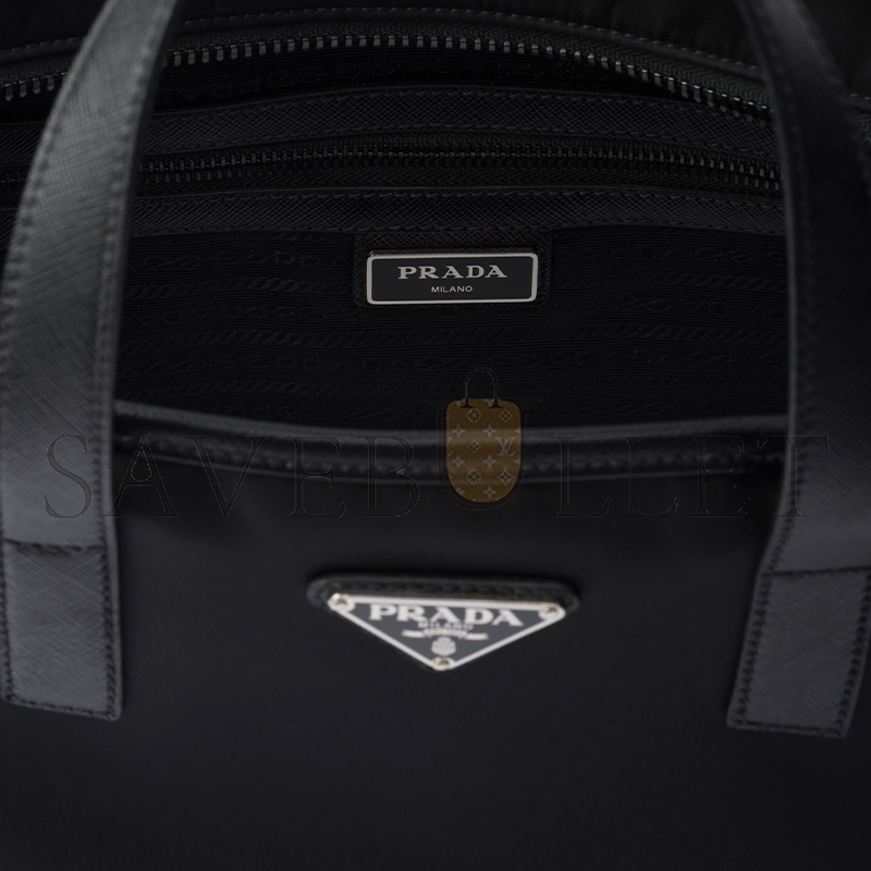 PRADA RE-NYLON AND SAFFIANO LEATHER TOTE BAG 2VG064 (36*34*10cm) 